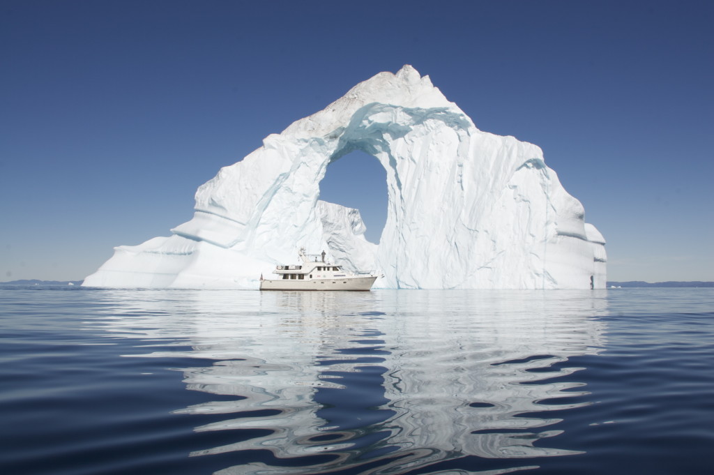 The Bagan in front of an iceberg at Disko Bay, North Greenland. HITW PRODUCTIONS