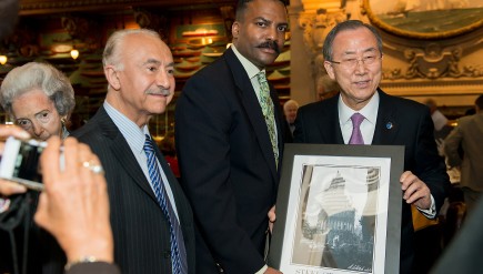 Vinnie Bagwell with UN Secretary General Ban Ki-Moon