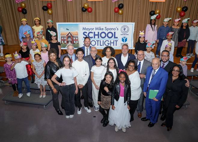 Yonkers Mayor Spano Presents School Spotlight Award to Robert C. Dodson School