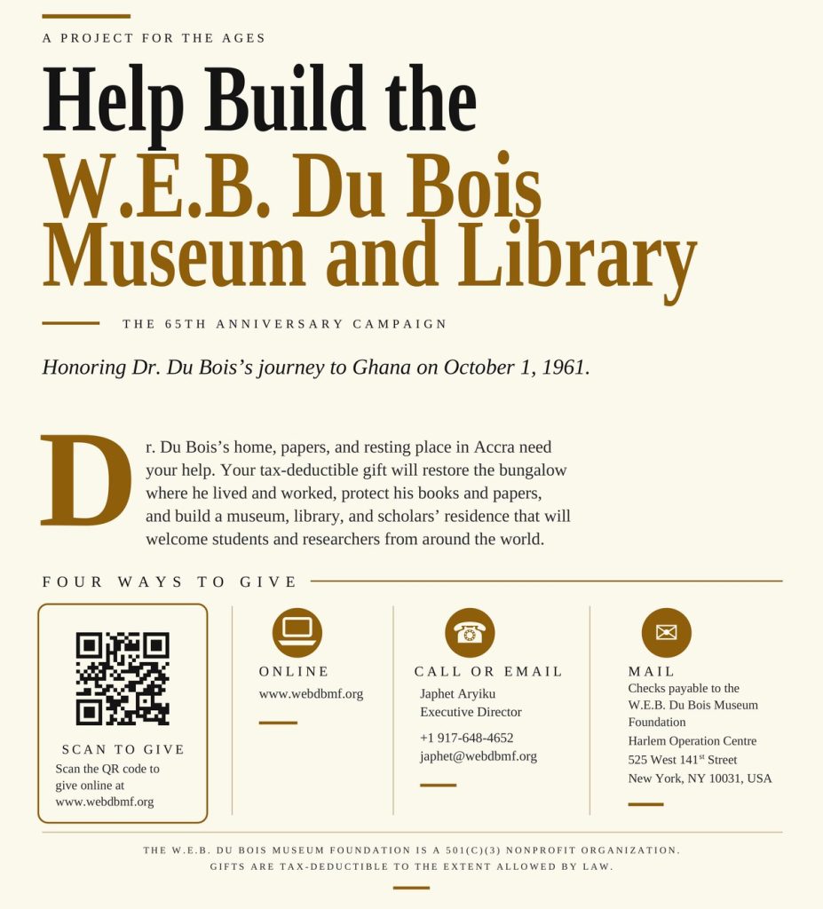 Help Build the W.E.B. Du Bois Museum and Library: four ways to give