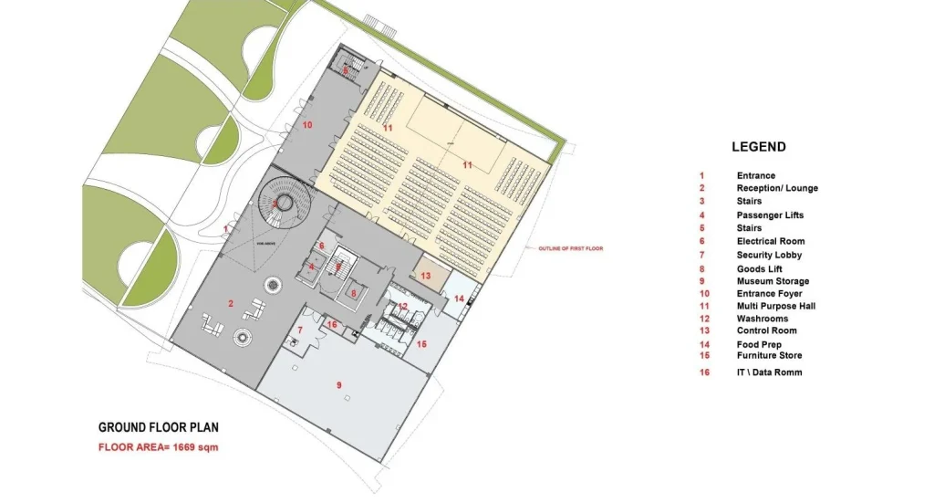 Ground floor plan of the W.E.B. Du Bois Museum