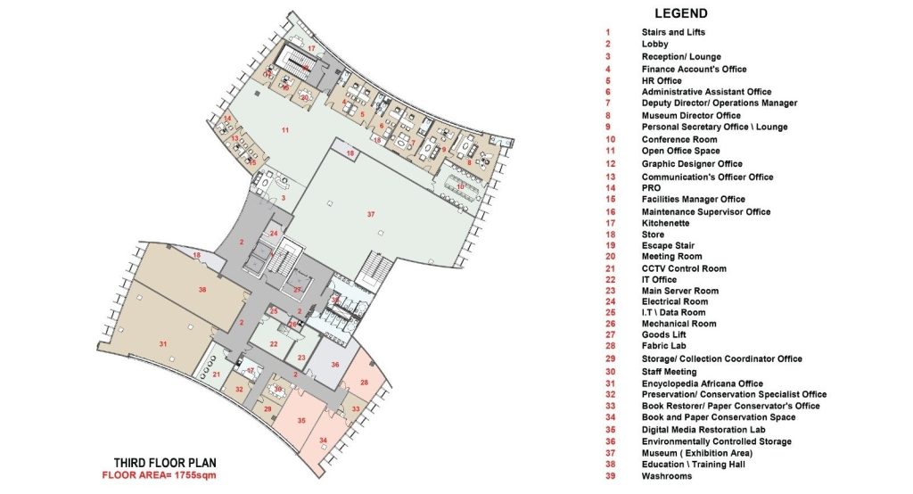 Third floor plan of the W.E.B. Du Bois Museum